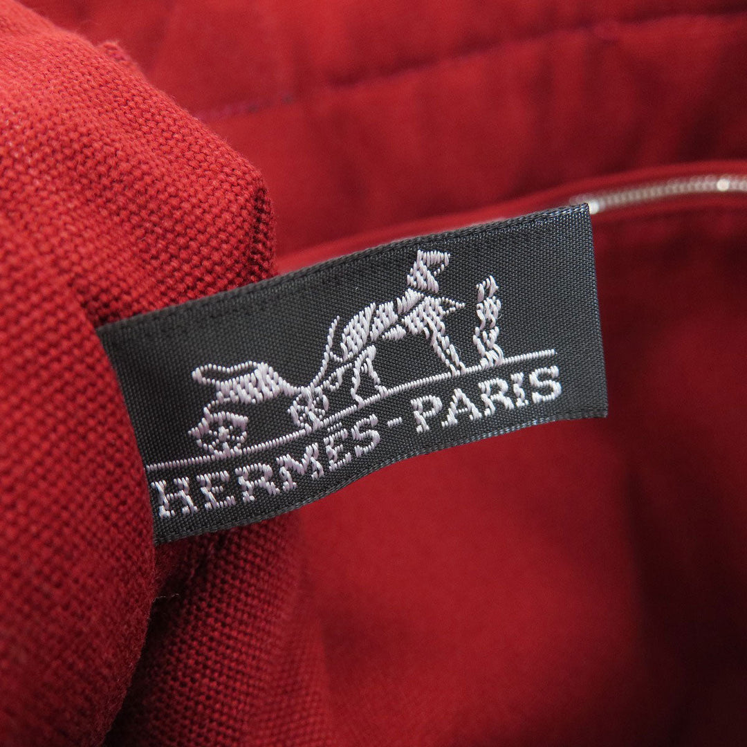 HERMES Handbag canvas Red SackFool ToeMM Women Used Authentic