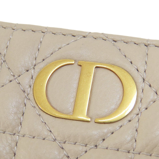 Christian Dior Bifold Wallet leather beige Dior Caro Dahlia wallet