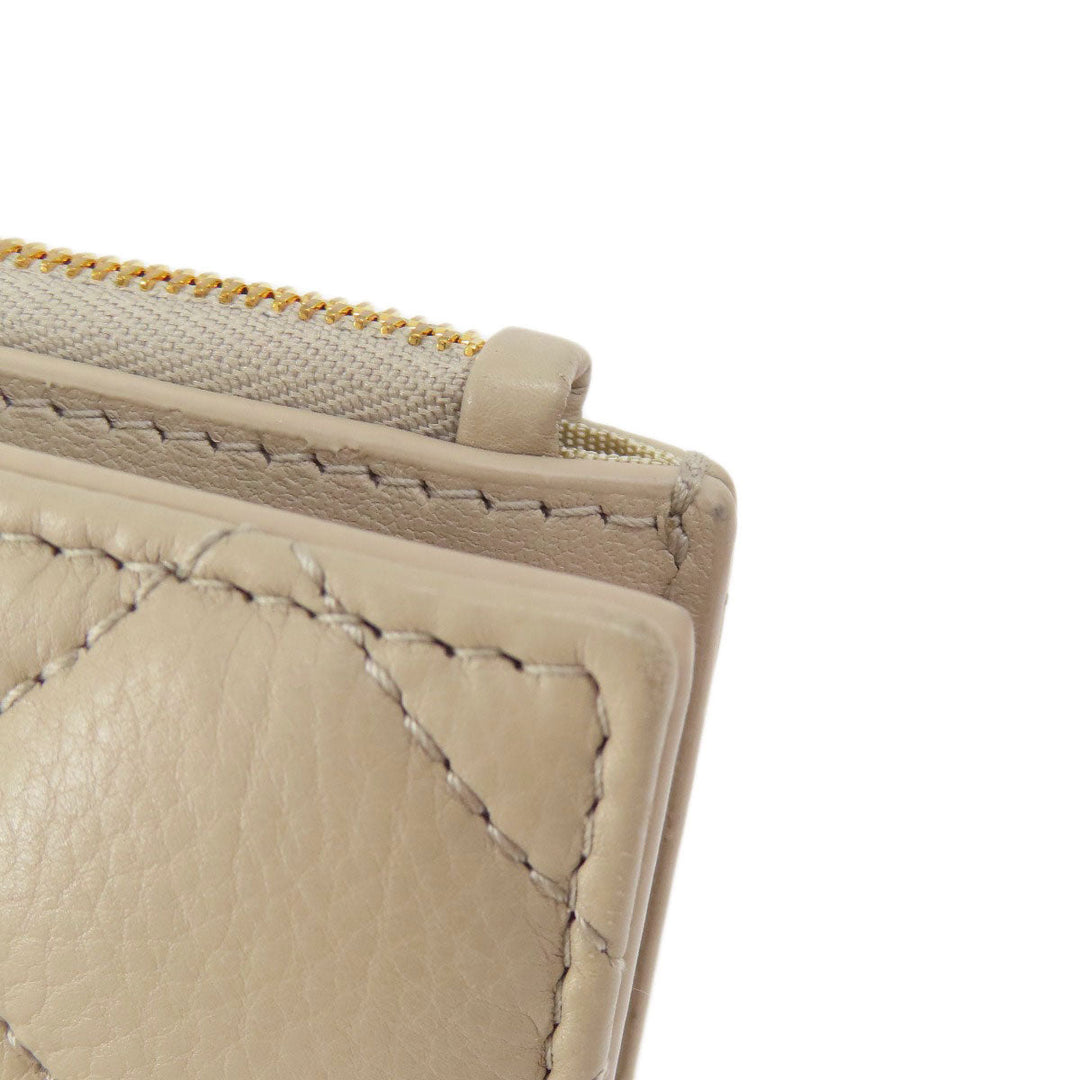 Christian Dior Bifold Wallet leather beige Dior Caro Dahlia wallet