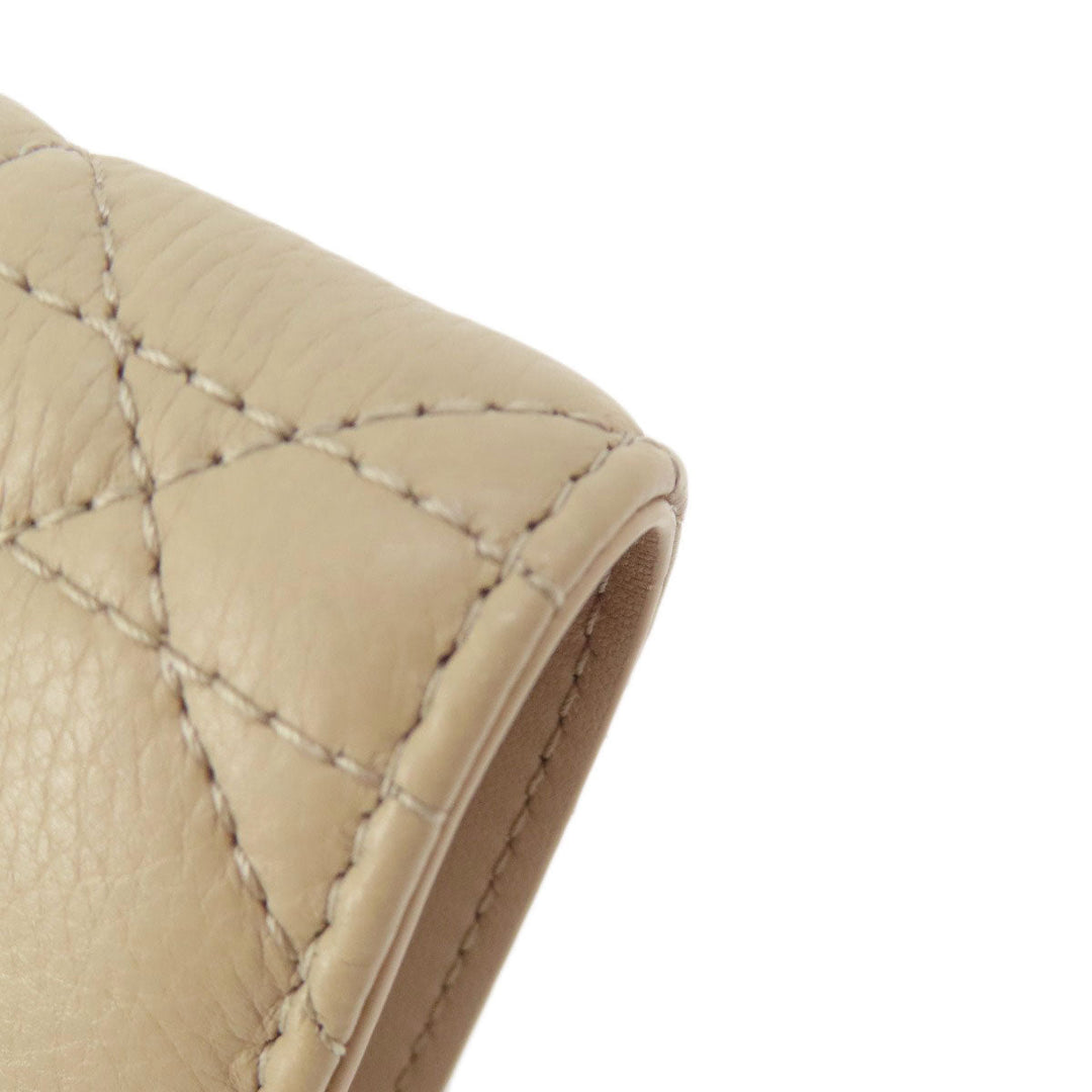 Christian Dior Bifold Wallet leather beige Dior Caro Dahlia wallet