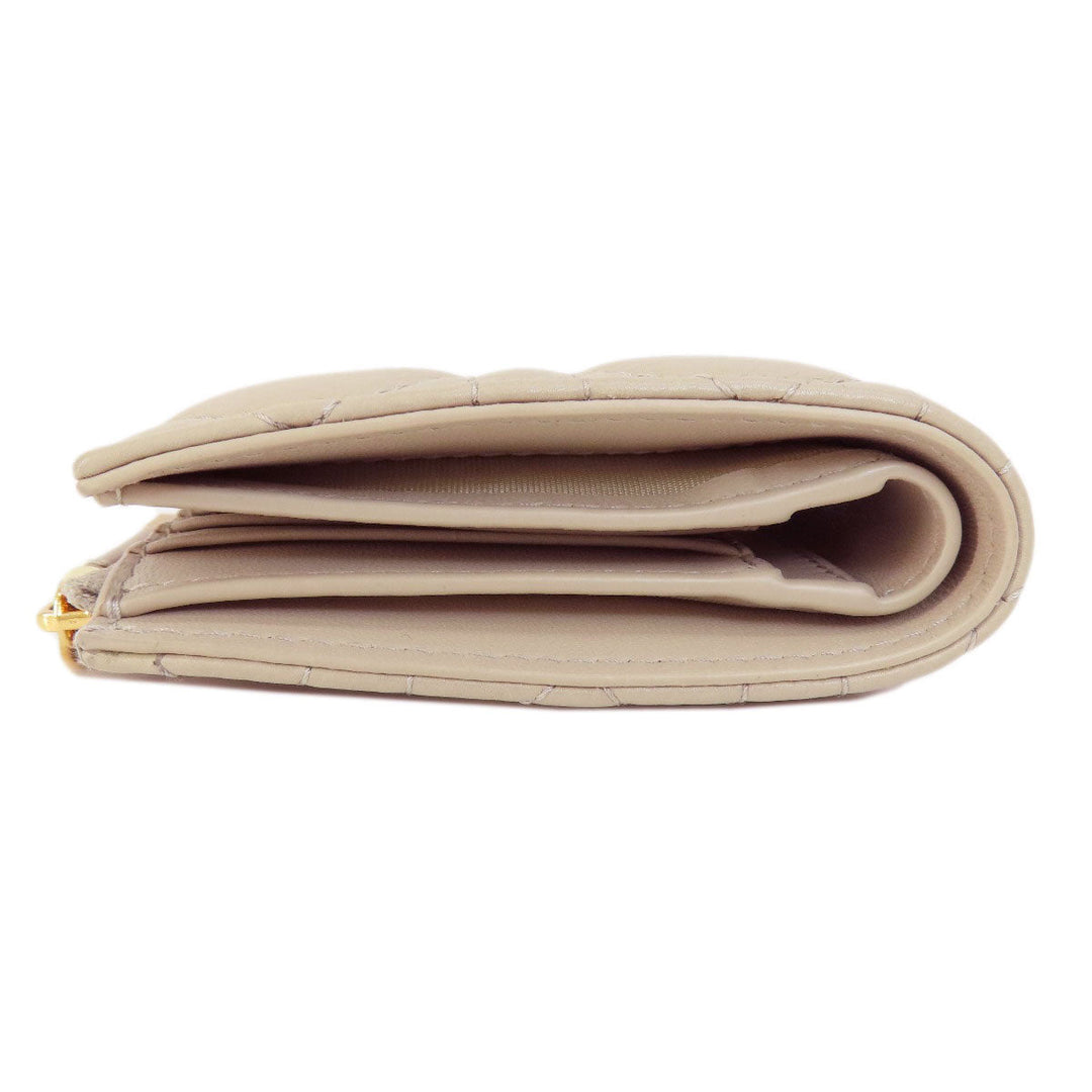 Christian Dior Bifold Wallet leather beige Dior Caro Dahlia wallet