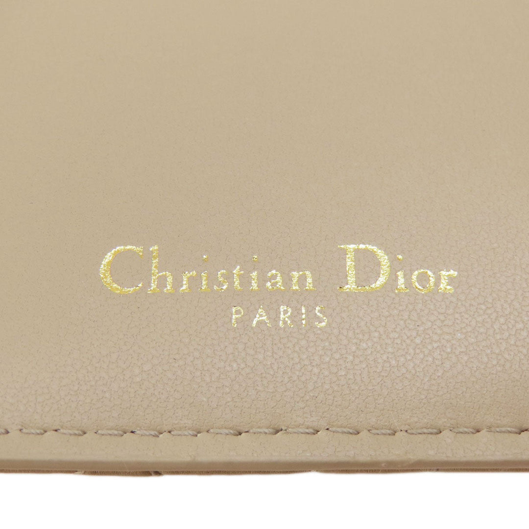 Christian Dior Bifold Wallet leather beige Dior Caro Dahlia wallet