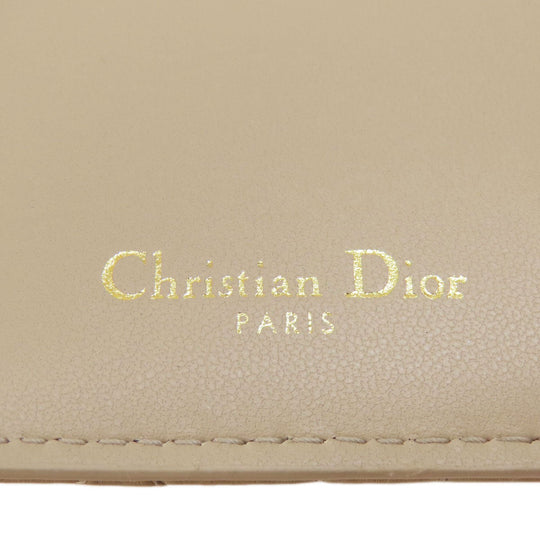 Christian Dior Bifold Wallet leather beige Dior Caro Dahlia wallet