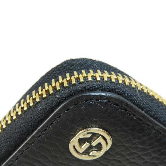 GUCCI Long Wallet Purse 509644 leather black Interlocking G