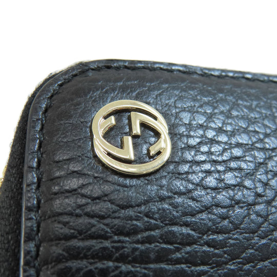 GUCCI Long Wallet Purse 509644 leather black Interlocking G