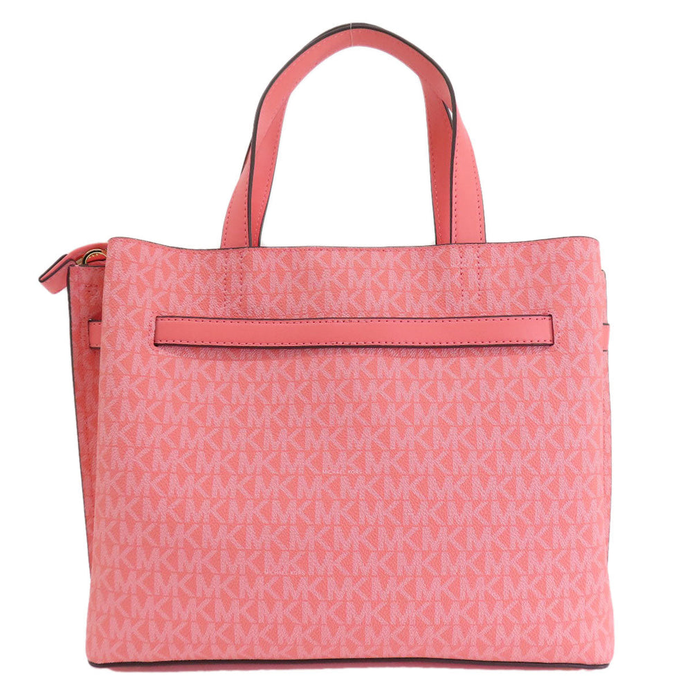 MICHAEL KORS Tote Bag PVC pink MK Signature 2WAY Women Used Authentic