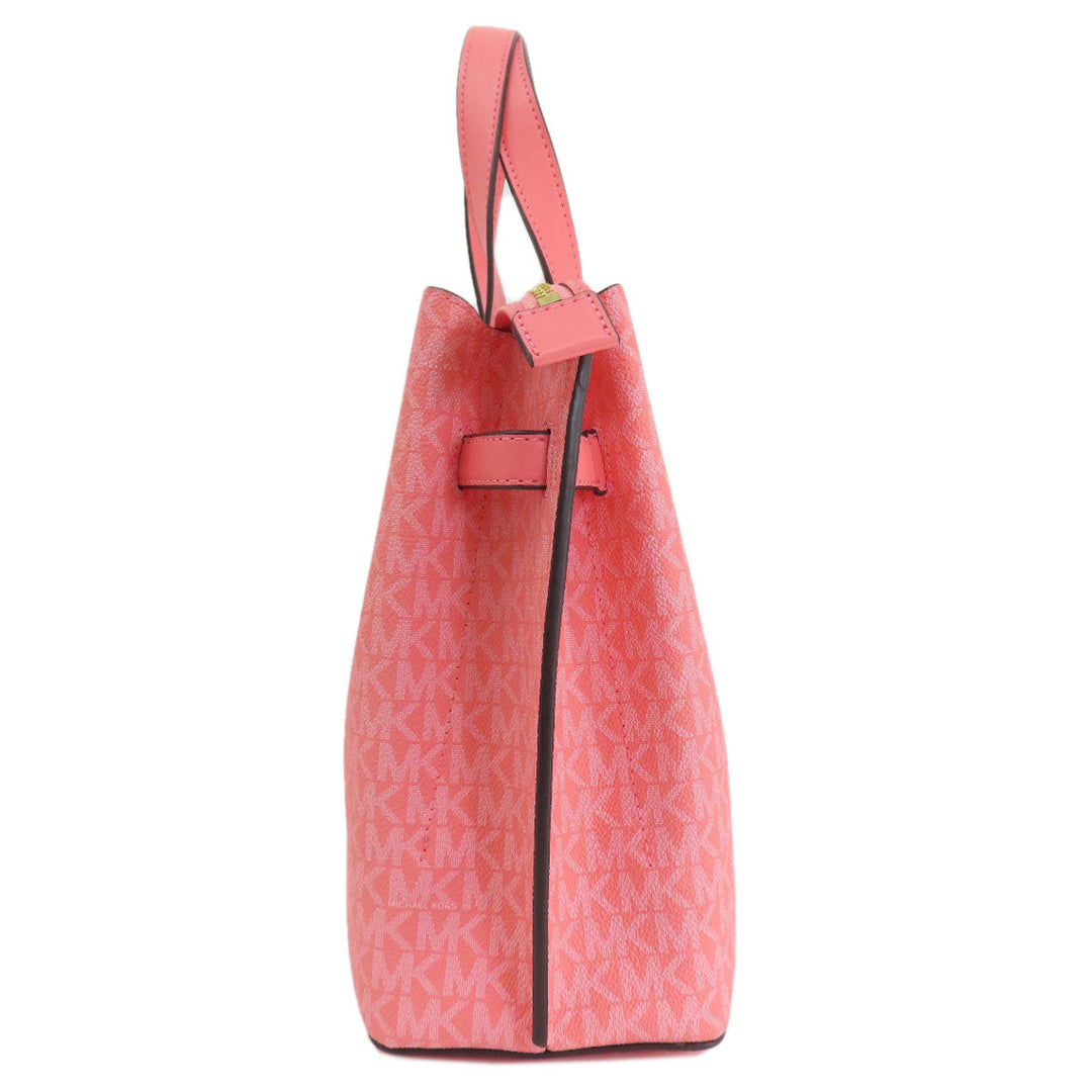 MICHAEL KORS Tote Bag PVC pink MK Signature 2WAY Women Used Authentic