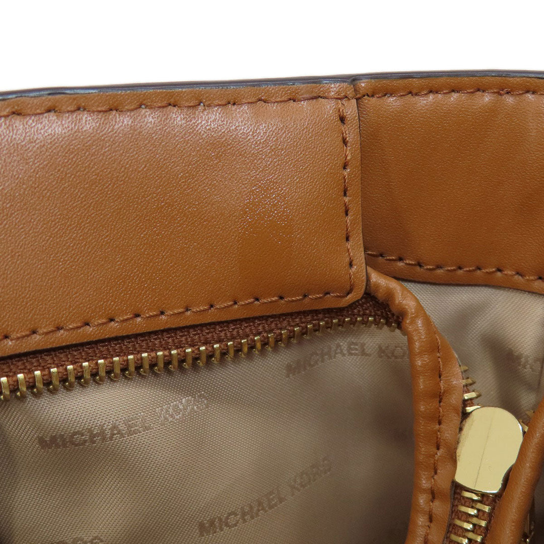 MICHAEL KORS Tote Bag PVC white MK signature Women Used Authentic