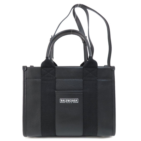 BALENCIAGA Tote Bag 693662 leather black Hardware tote 2WAY Women Used Authentic