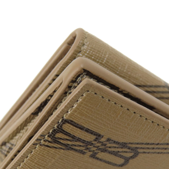 BALENCIAGA Bifold Wallet 594312 leather Brown Tri-fold Wallet BB pattern mens(Unisex) Used Authentic
