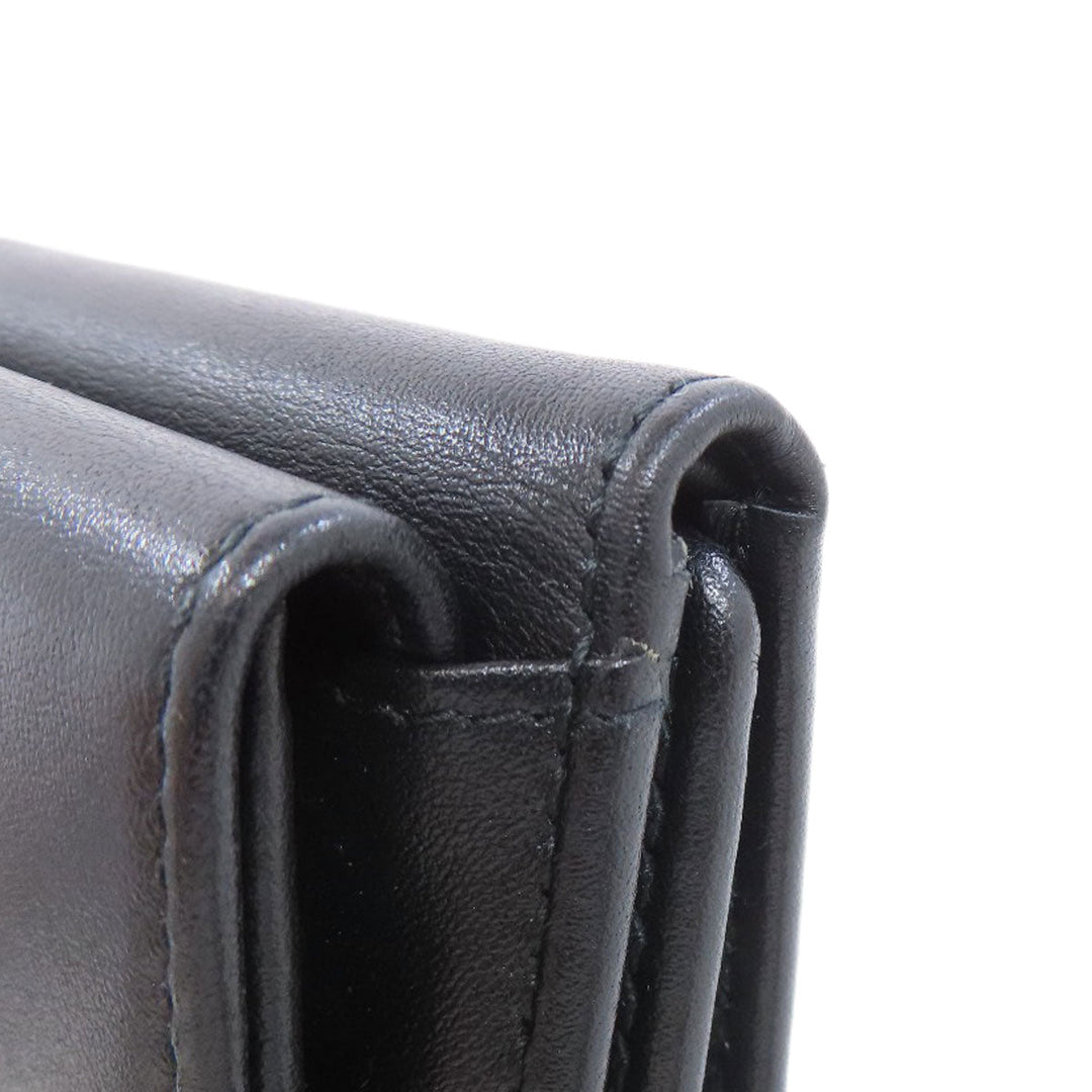 JIMMY CHOO Bifold Wallet leather black Star motif Women Used Authentic
