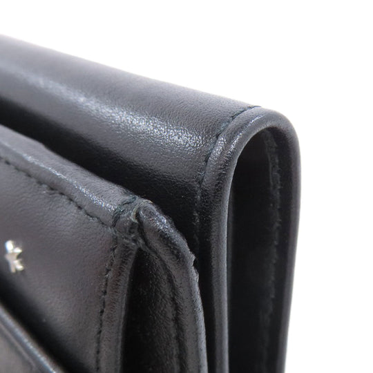 JIMMY CHOO Bifold Wallet leather black Star motif Women Used Authentic