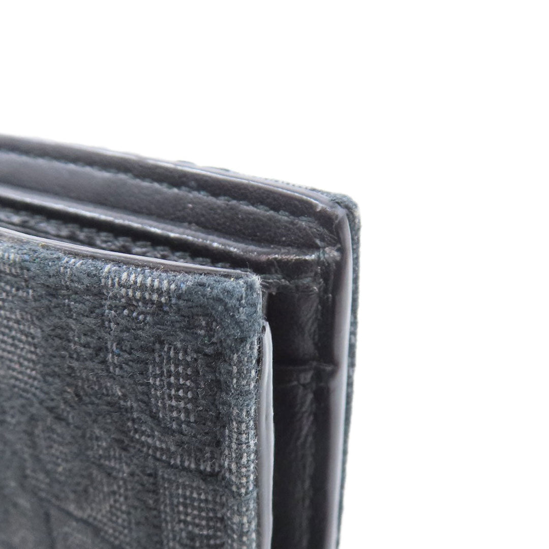 Christian Dior Bifold Wallet canvas black Oblique Wallet with Coin Case mens Used Authentic