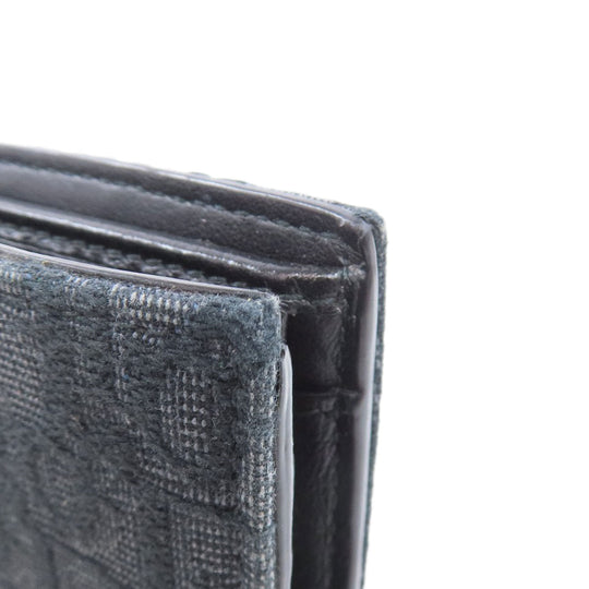 Christian Dior Bifold Wallet canvas black Oblique Wallet with Coin Case mens Used Authentic