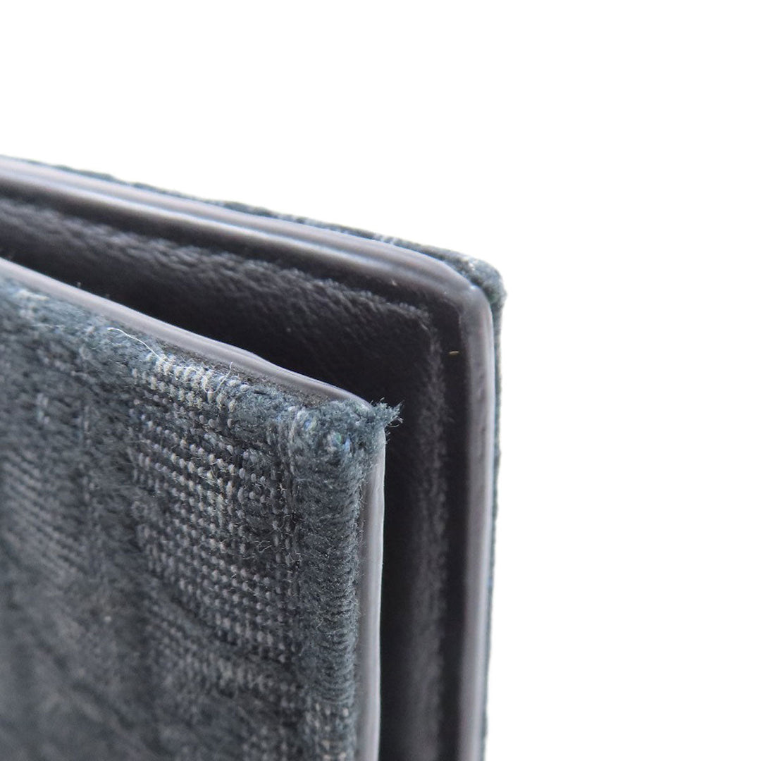 Christian Dior Bifold Wallet canvas black Oblique Wallet with Coin Case mens Used Authentic