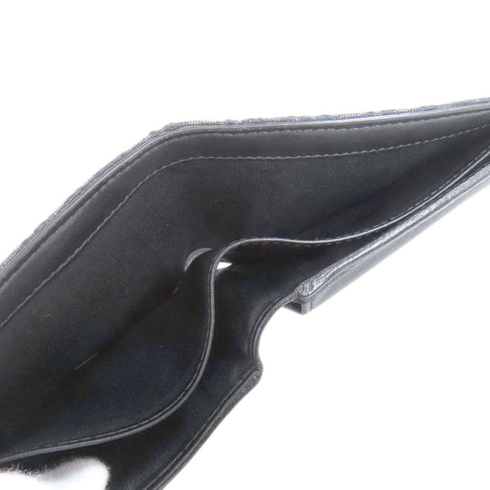 Christian Dior Bifold Wallet canvas black Oblique Wallet with Coin Case mens Used Authentic