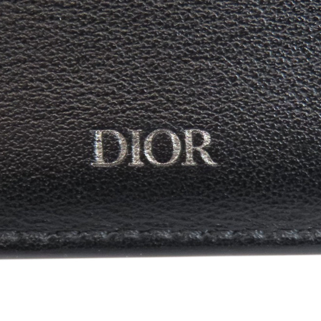 Christian Dior Bifold Wallet canvas black Oblique Wallet with Coin Case mens Used Authentic