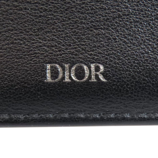 Christian Dior Bifold Wallet canvas black Oblique Wallet with Coin Case mens Used Authentic