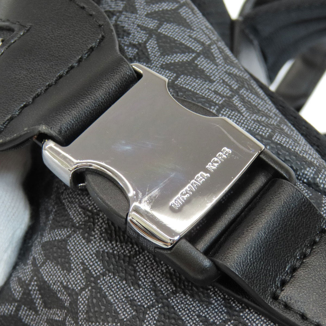 MICHAEL KORS Backpack PVC black MK signature Women Used Authentic