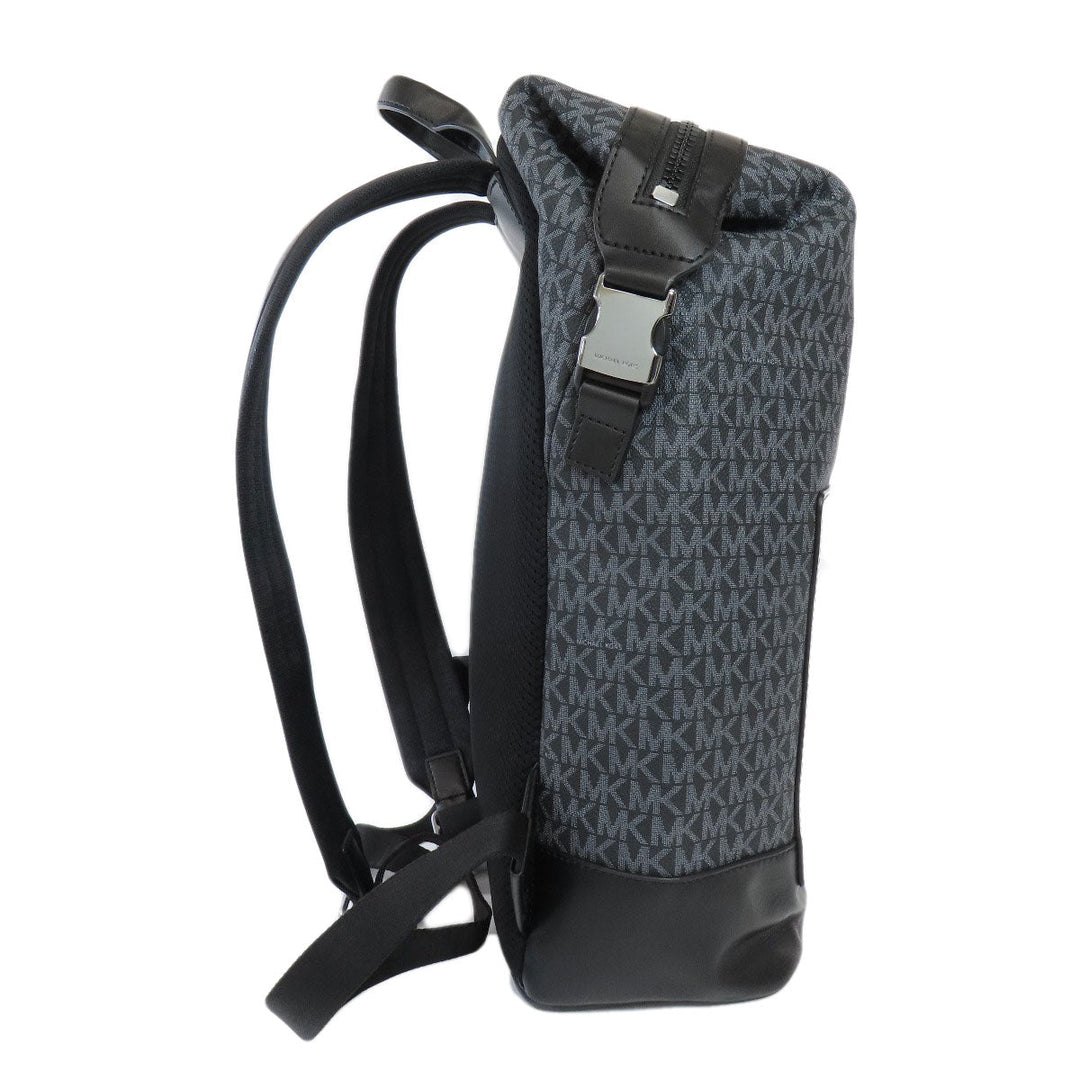 MICHAEL KORS Backpack PVC black MK signature Women Used Authentic