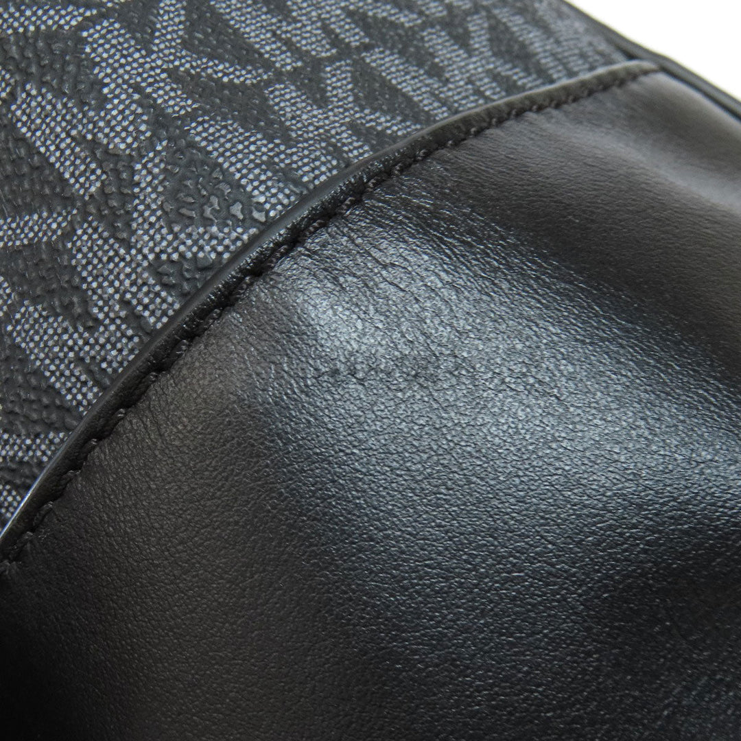 MICHAEL KORS Backpack PVC black MK signature Women Used Authentic