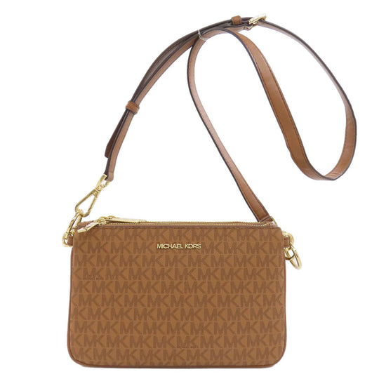 MICHAEL KORS Shoulder Bag PVC Brown MK signature Women Used Authentic