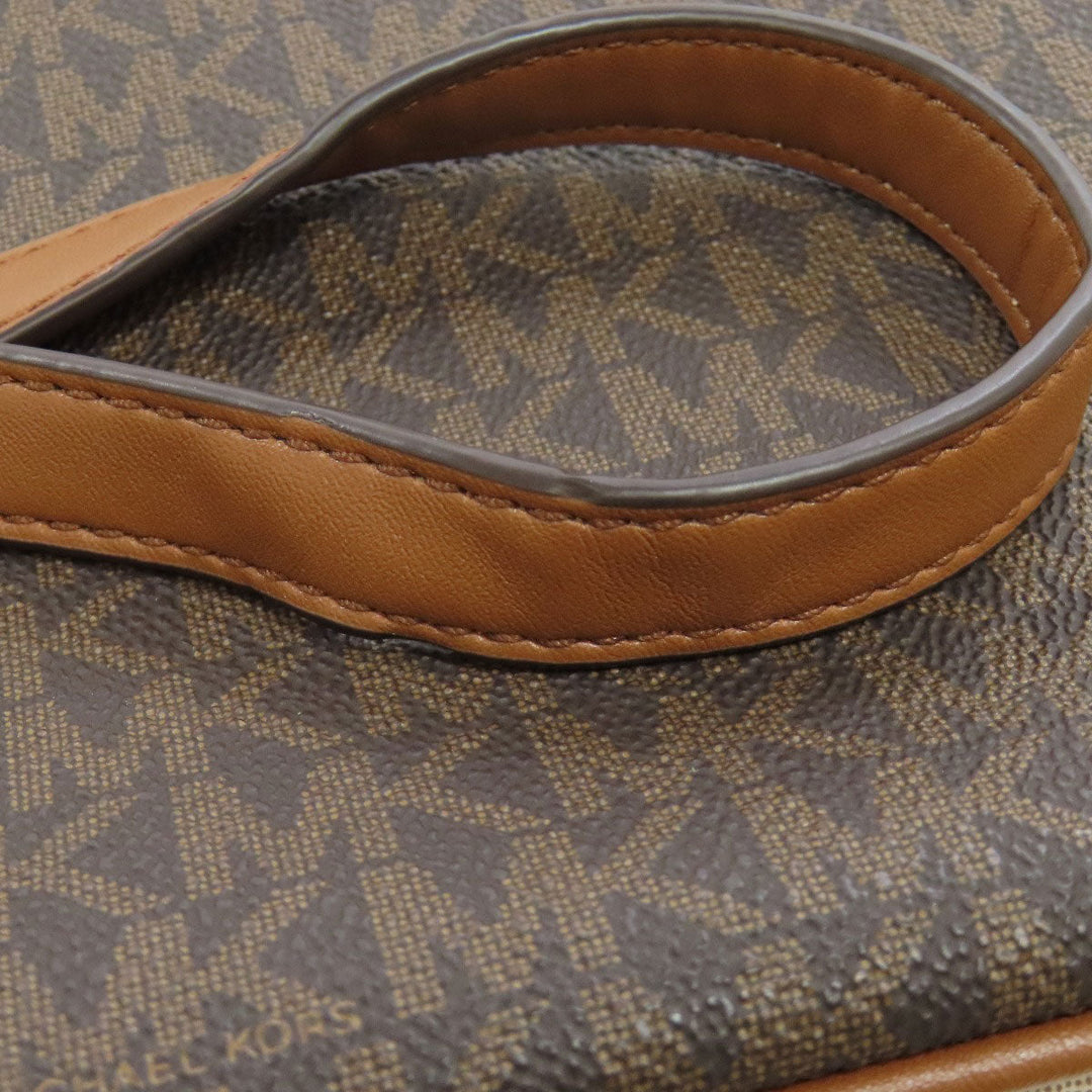 MICHAEL KORS Shoulder Bag PVC Brown MK signature Women Used Authentic
