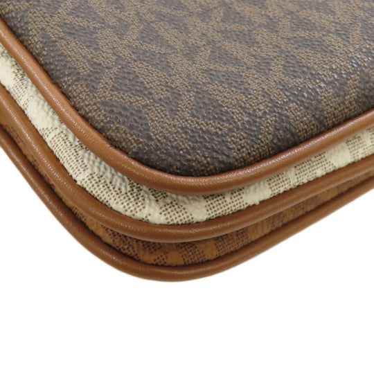 MICHAEL KORS Shoulder Bag PVC Brown MK signature Women Used Authentic