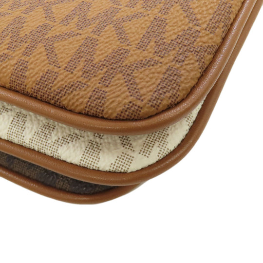 MICHAEL KORS Shoulder Bag PVC Brown MK signature Women Used Authentic