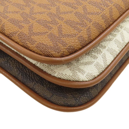 MICHAEL KORS Shoulder Bag PVC Brown MK signature Women Used Authentic