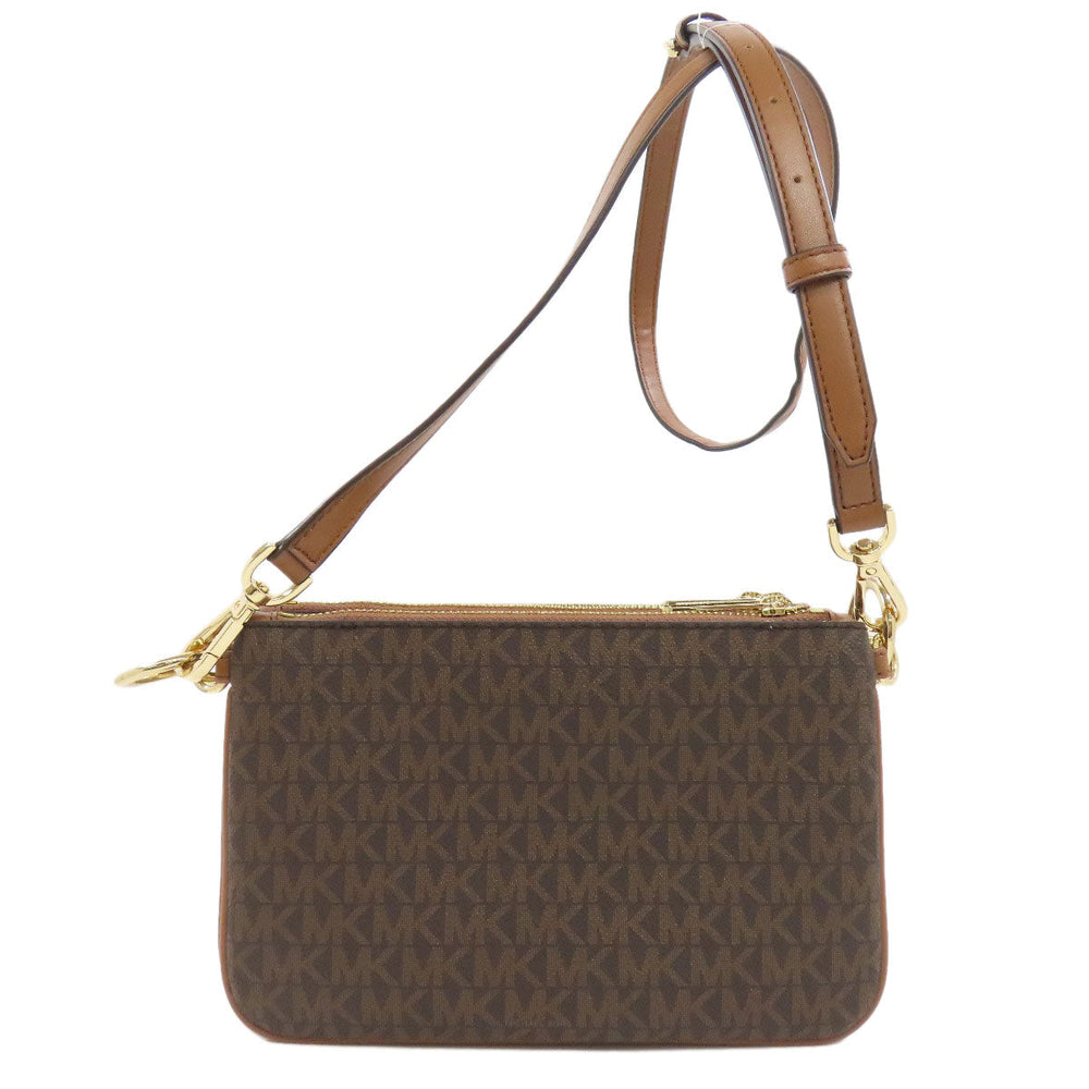 MICHAEL KORS Shoulder Bag PVC Brown MK signature Women Used Authentic