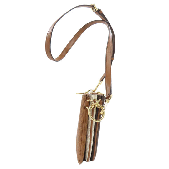 MICHAEL KORS Shoulder Bag PVC Brown MK signature Women Used Authentic
