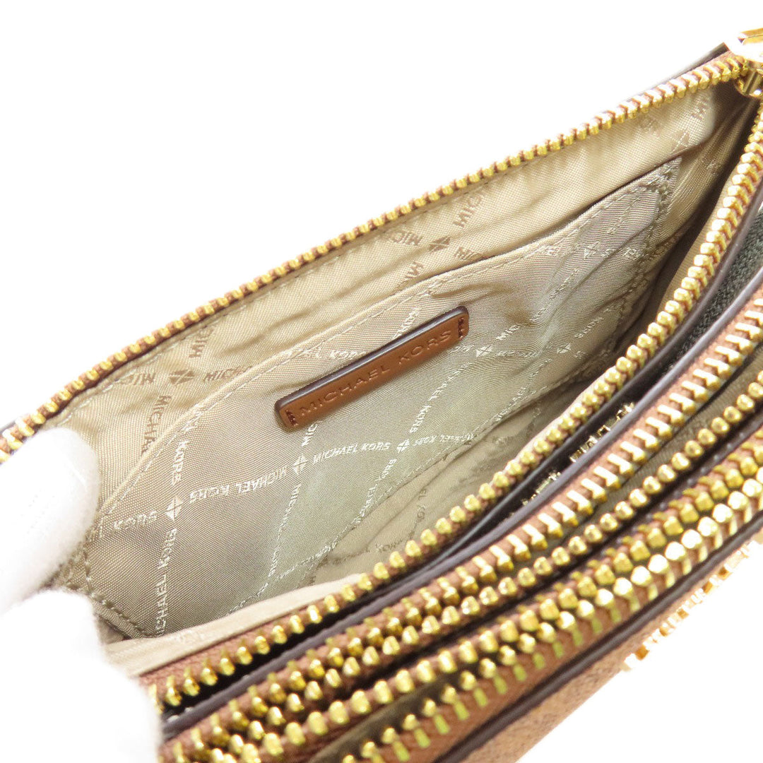 MICHAEL KORS Shoulder Bag PVC Brown MK signature Women Used Authentic