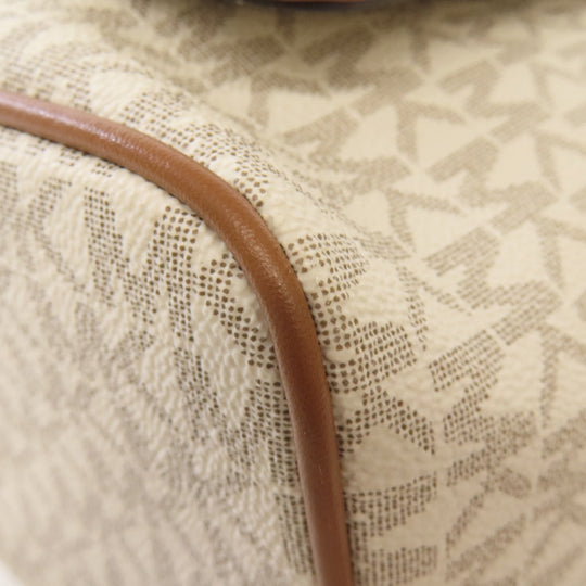 MICHAEL KORS Backpack PVC white MK signature Women Used Authentic