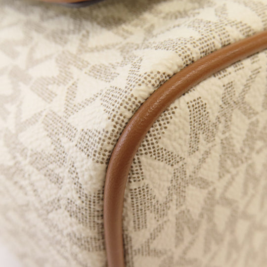 MICHAEL KORS Backpack PVC white MK signature Women Used Authentic