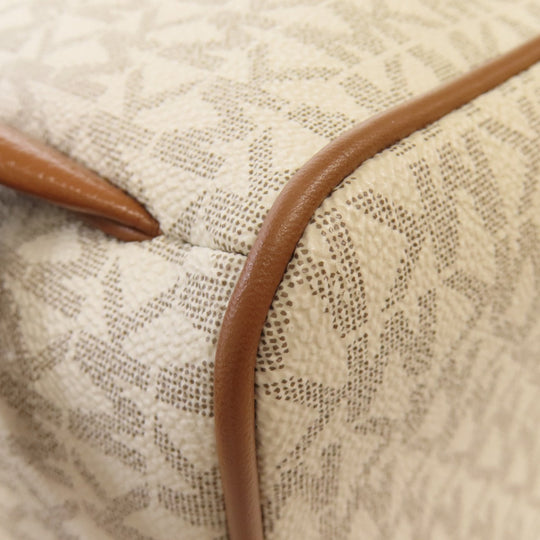 MICHAEL KORS Backpack PVC white MK signature Women Used Authentic