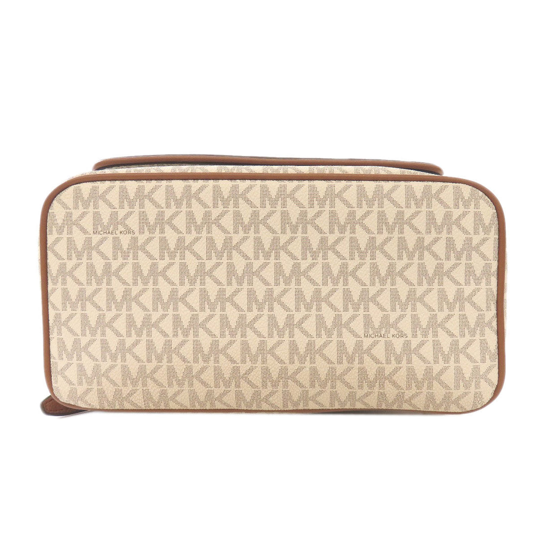 MICHAEL KORS Backpack PVC white MK signature Women Used Authentic