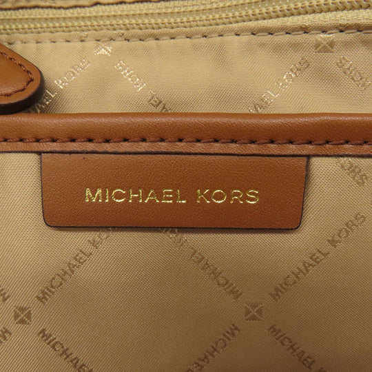 MICHAEL KORS Backpack PVC white MK signature Women Used Authentic