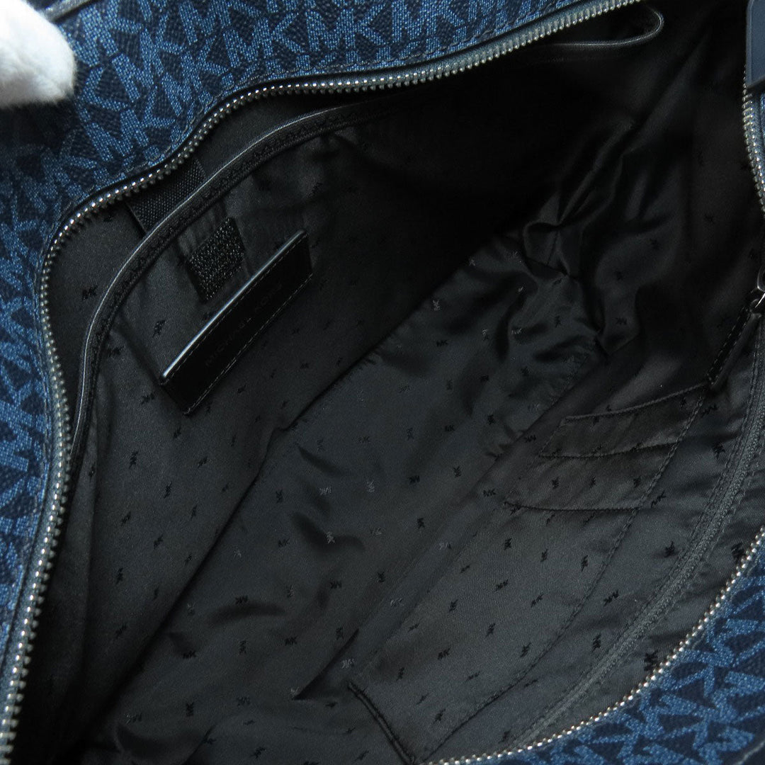 MICHAEL KORS Tote Bag PVC Navy MK Signature 2WAY Women Used Authentic