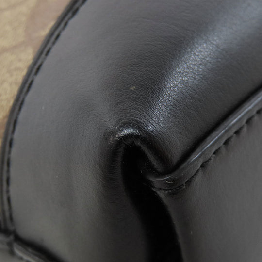 COACH Shoulder Bag F76674 PVC Brown Signature Women Used Authentic