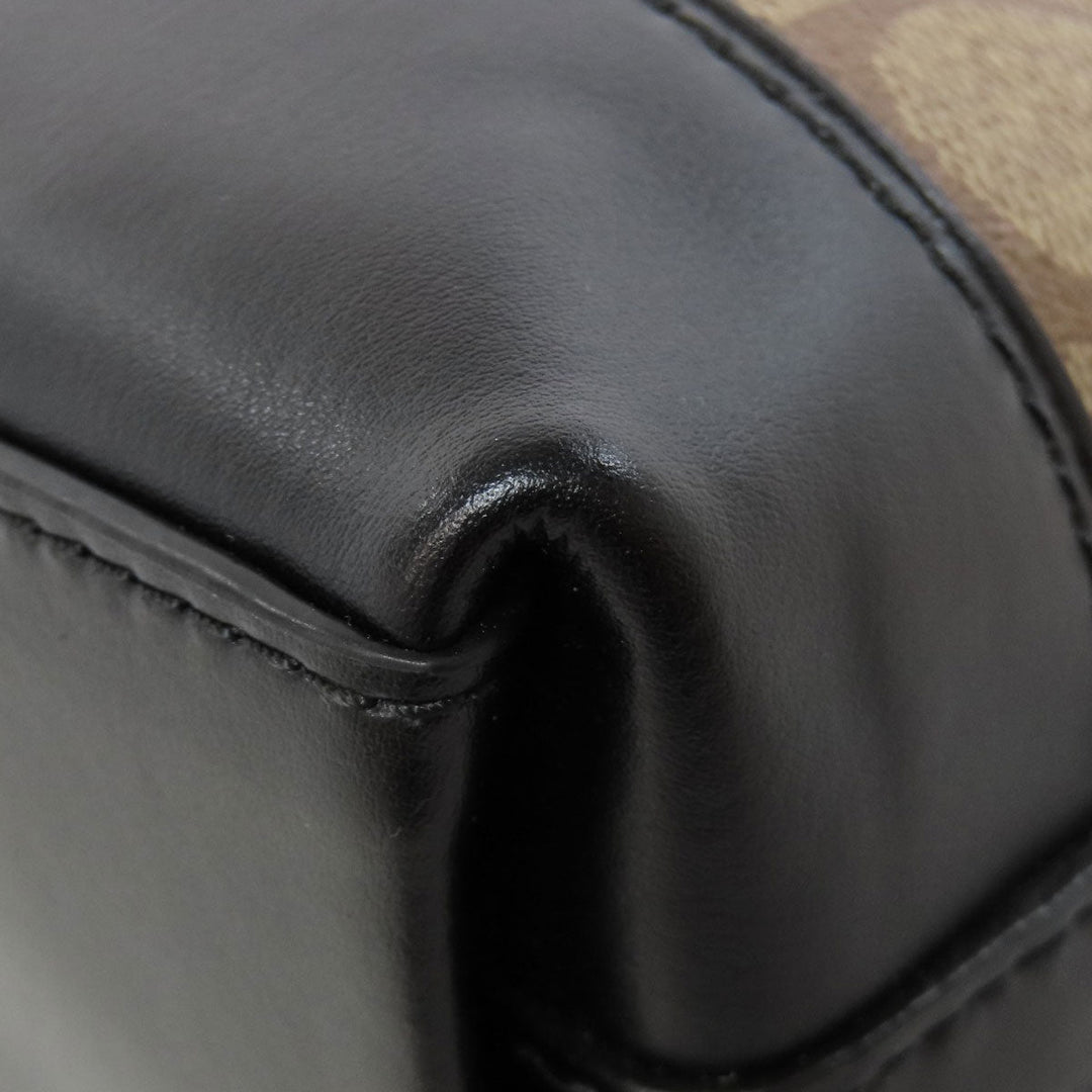 COACH Shoulder Bag F76674 PVC Brown Signature Women Used Authentic