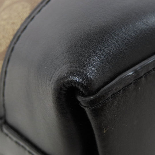 COACH Shoulder Bag F76674 PVC Brown Signature Women Used Authentic