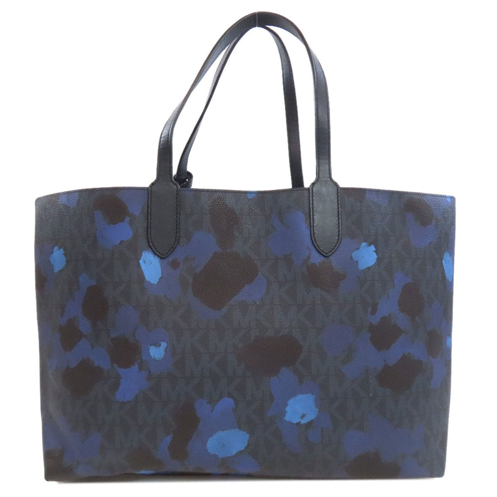 MICHAEL KORS Tote Bag PVC Navy MK signature Women Used Authentic