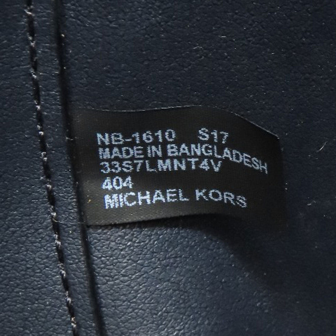 MICHAEL KORS Tote Bag PVC Navy MK signature Women Used Authentic