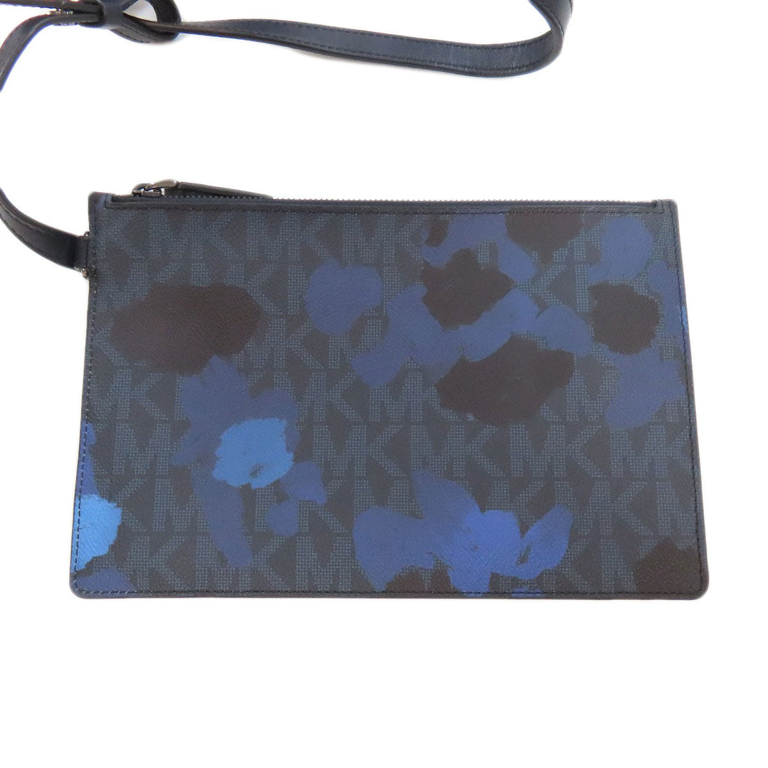 MICHAEL KORS Tote Bag PVC Navy MK signature Women Used Authentic