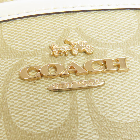 COACH Shoulder Bag F29210 PVC beige Signature Women Used Authentic