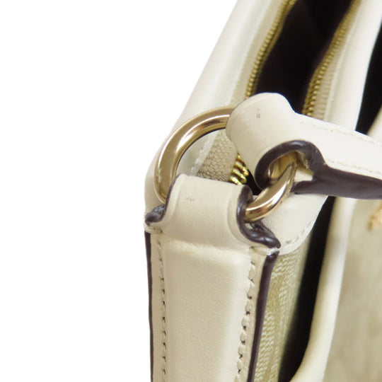 COACH Shoulder Bag F29210 PVC beige Signature Women Used Authentic