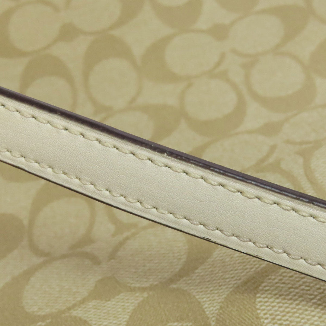 COACH Shoulder Bag F29210 PVC beige Signature Women Used Authentic