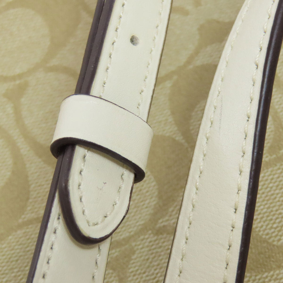 COACH Shoulder Bag F29210 PVC beige Signature Women Used Authentic