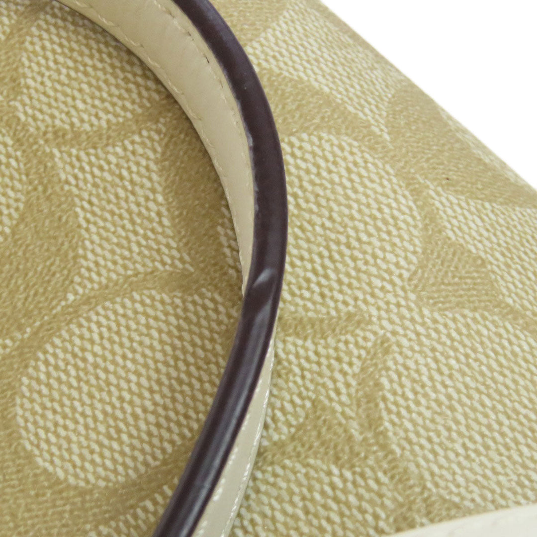 COACH Shoulder Bag F29210 PVC beige Signature Women Used Authentic